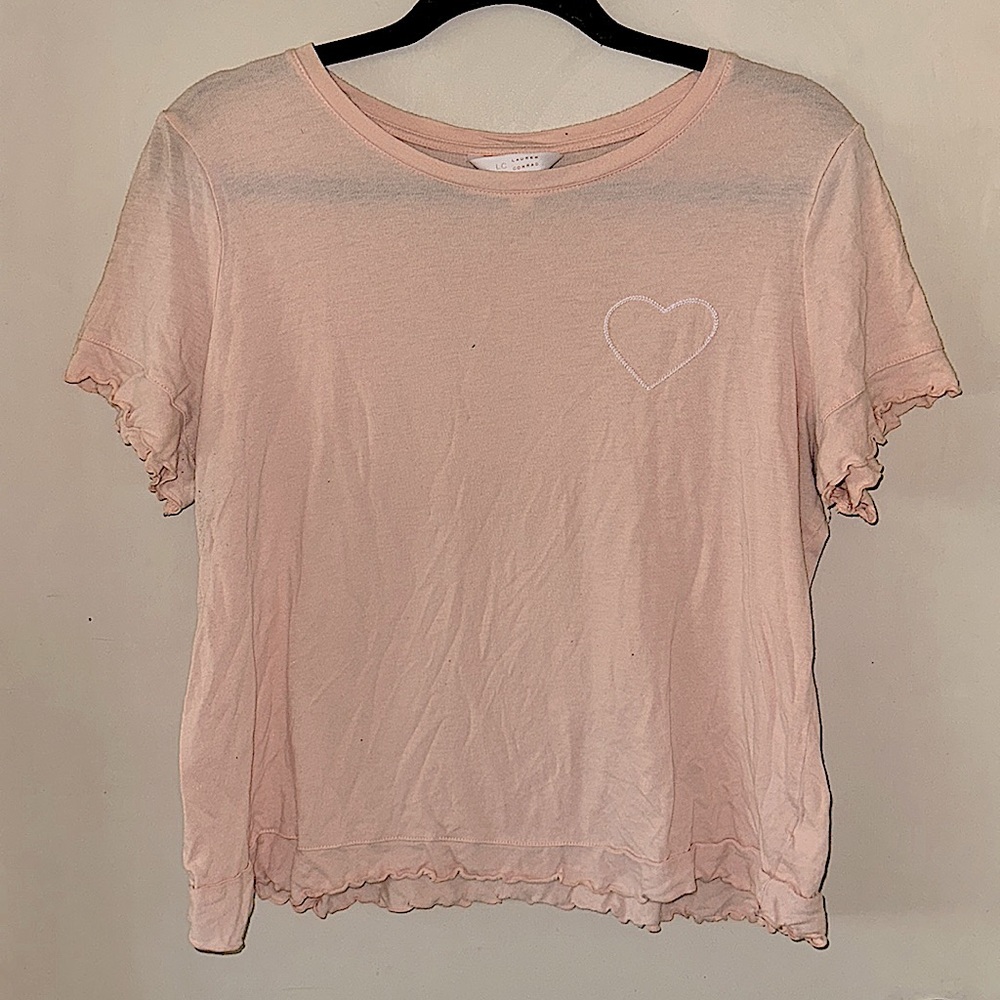 LC Lauren Conrad scalloped baby tee